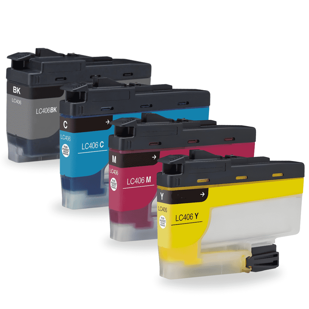 Compatible Brother LC406 Standard Yield Ink Cartridge 4-Piece Combo Pack